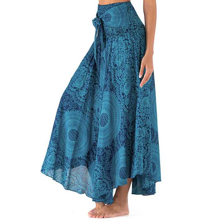 Buddha Stones Two Style Wear Boho Compass Rose Flower Skirt Dress - LightSkyBlue - US4-12,UK/AU8-16,EU36-44 (F) - image 11
