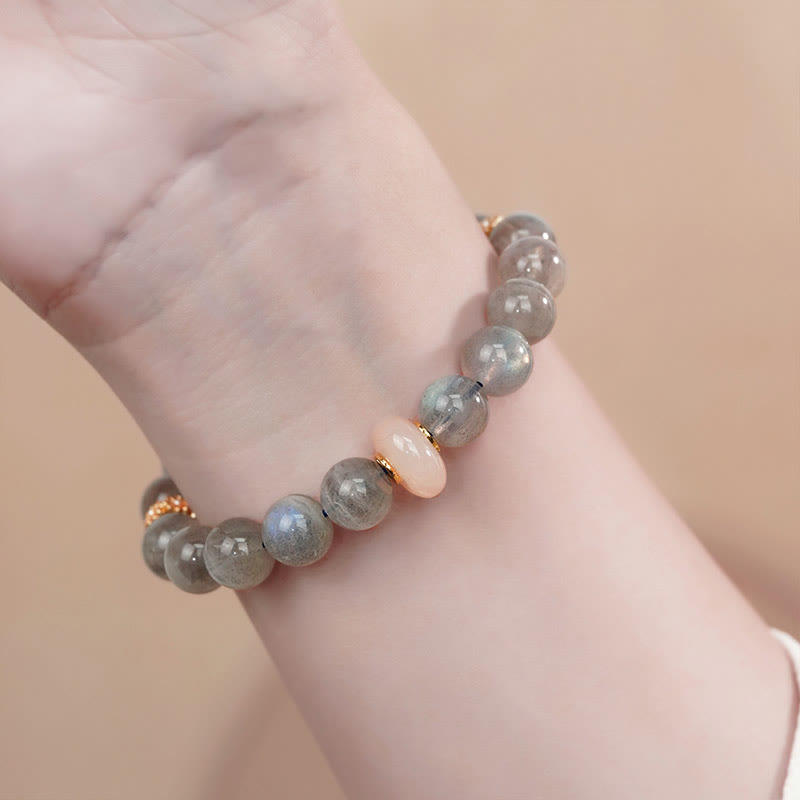 Buddha Stones Natural Labradorite Moonstone Healing Change Bracelet - image 1