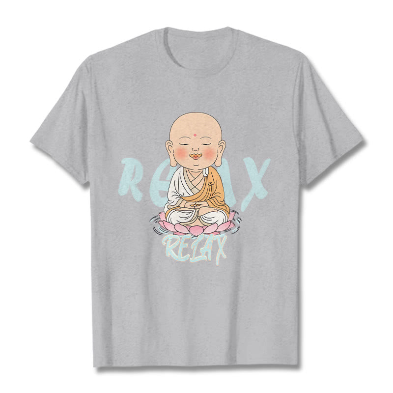 Buddha Stones RELAX Buddha Tee T-shirt - LightGrey - RELAX Background - 2XL - image 18