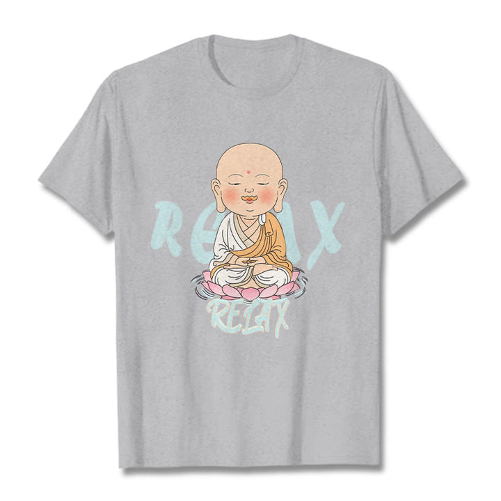 Buddha Stones RELAX Buddha Tee T-shirt - LightGrey - RELAX Background - 2XL - image 18