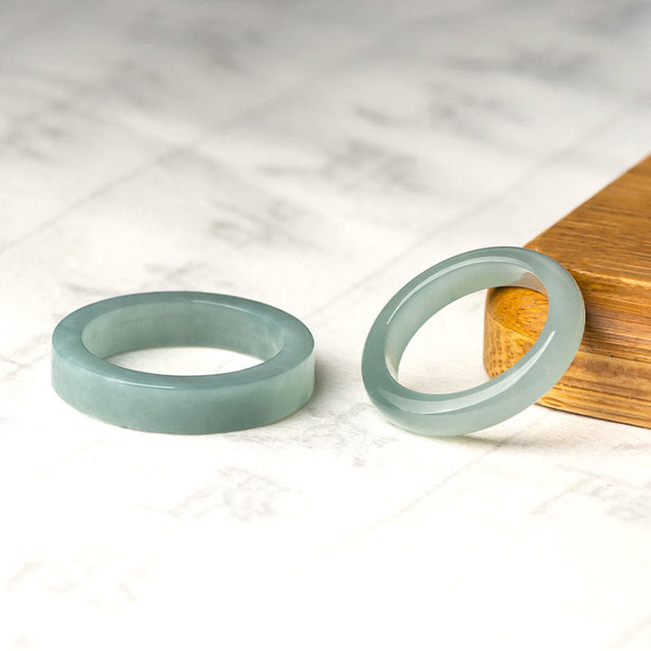 Buddha Stones Natural Jade Prosperity Luck Ring - image 10