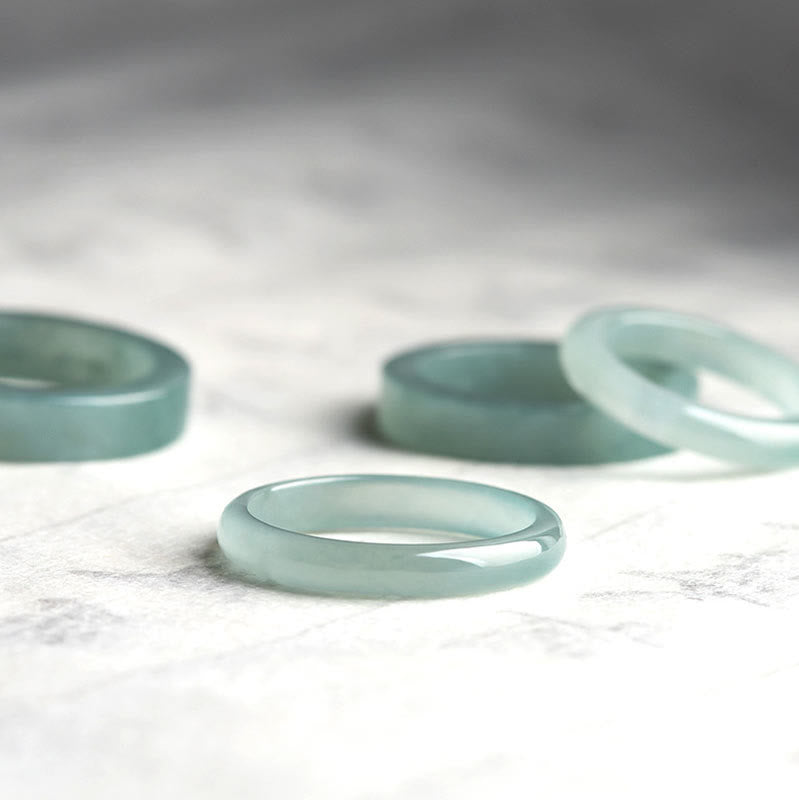 Buddha Stones Natural Jade Prosperity Luck Ring - image 11