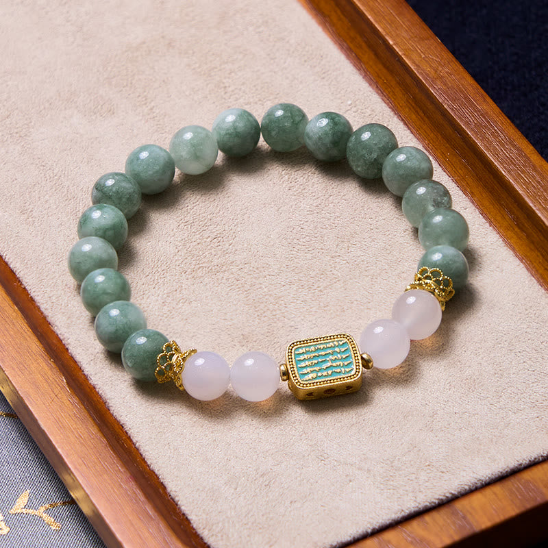Buddha Stones Promote New Beginnings Mint Green Jade Bracelet Bangle Bundle - image 3