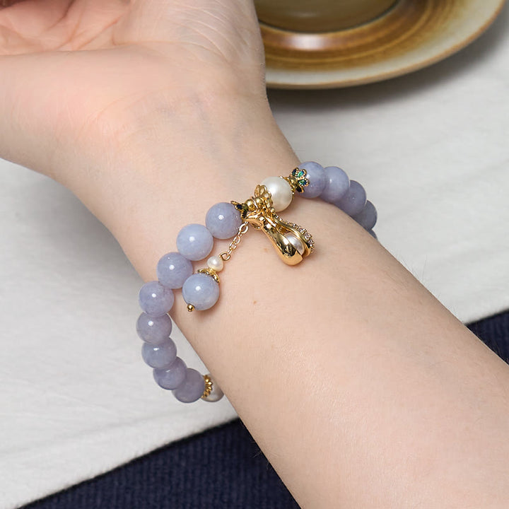 Buddha Stones Inner Peace And Stress Relief Aquamarine Jade Blue Bracelet Bangle Bundle - image 5