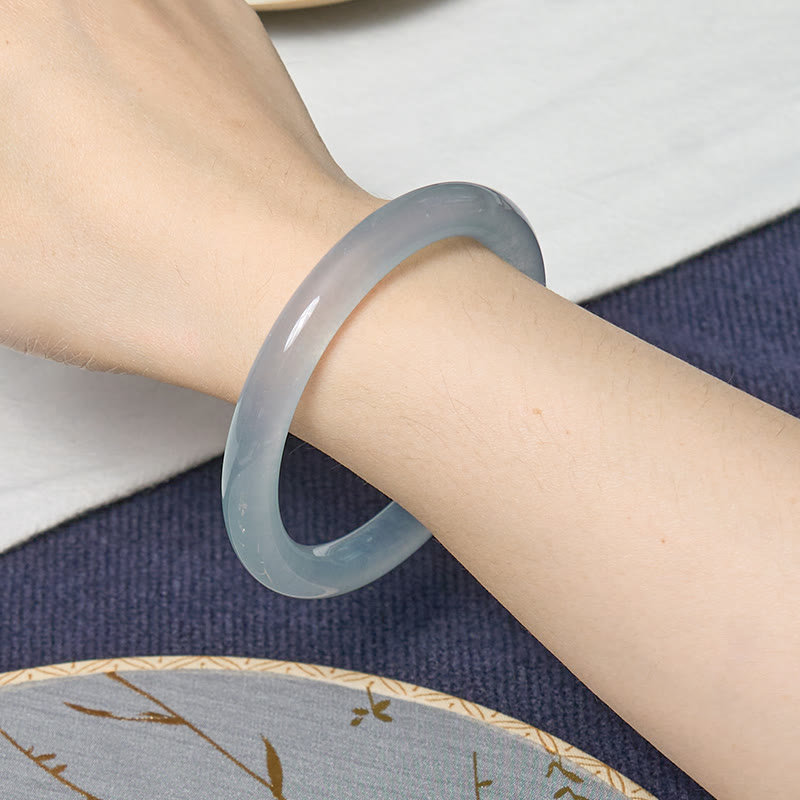 Buddha Stones Inner Peace And Stress Relief Aquamarine Jade Blue Bracelet Bangle Bundle - image 7