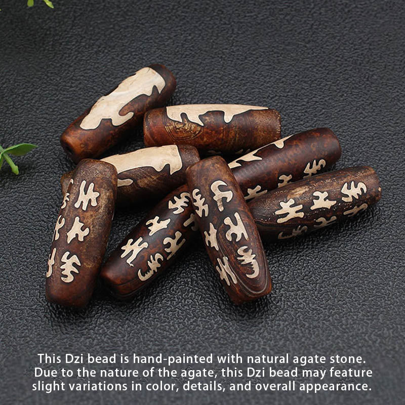 Buddha Stones Tibet Om Mani Padme Hum Dzi Bead Avalokitesvara Pattern Wealth Necklace Pendant - image 4