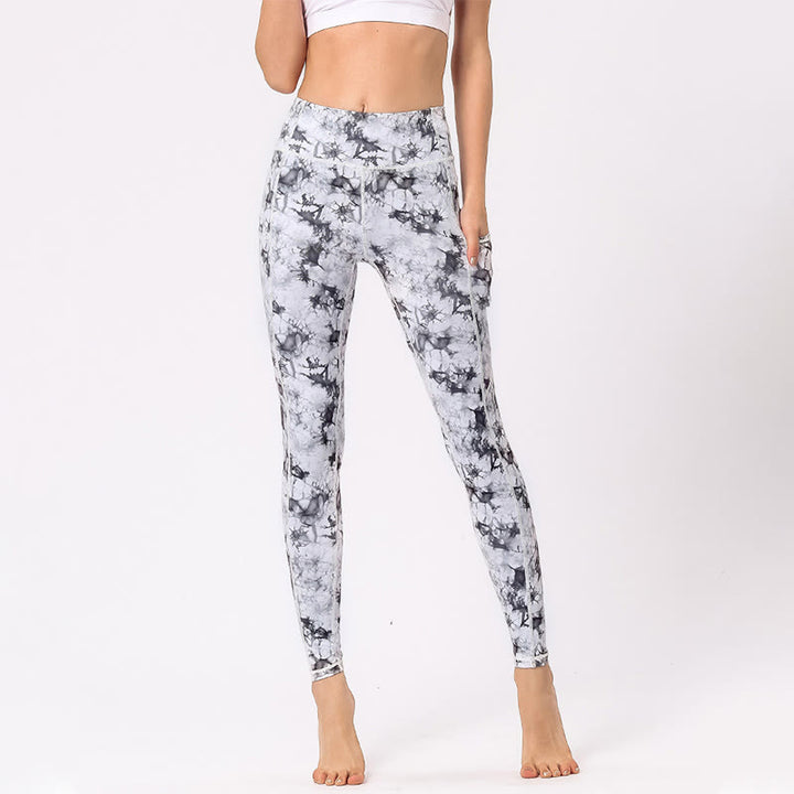 Buddha Stones Colorful Print Pants Sports Exercise Fitness Leggings Women's Yoga Pants - Camo White Black - US8-10,UK/AU12-14,EU40-42 (XL) - image 12