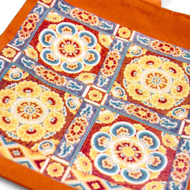 Buddha Stones Dunhuang Flying Apsaras Lotus Buddha Statues Canvas Handbag - image 13