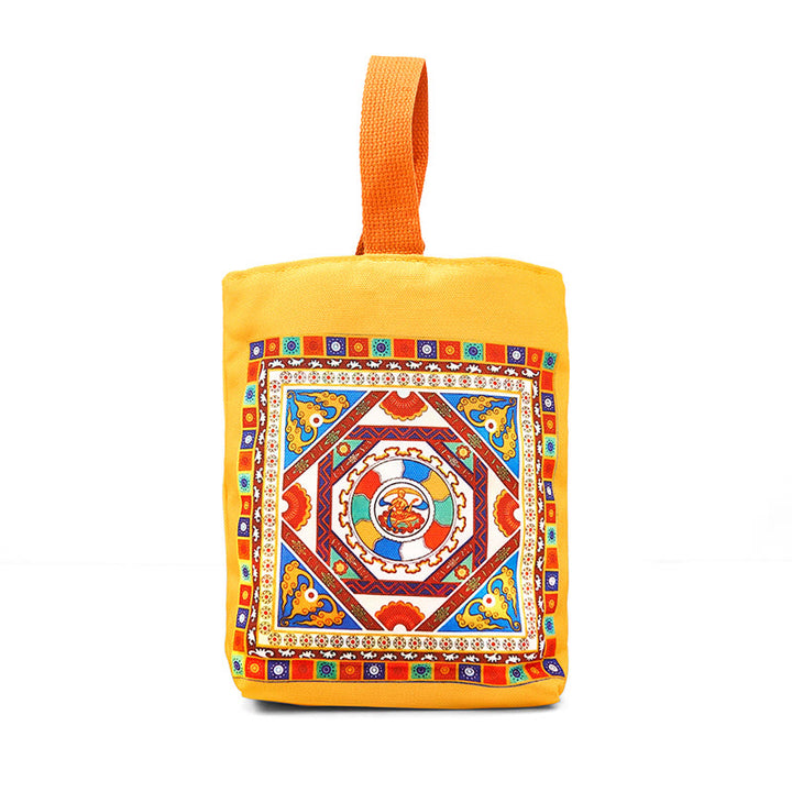 Buddha Stones Dunhuang Flying Apsaras Lotus Buddha Statues Canvas Handbag - image 16