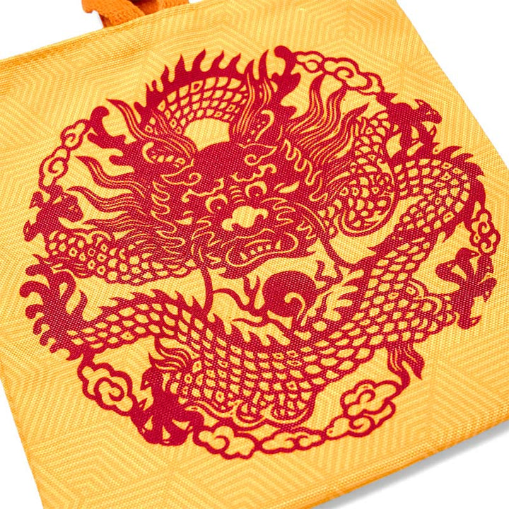 Buddha Stones Chinese Dragon Persimmon Canvas Handbag - image 13