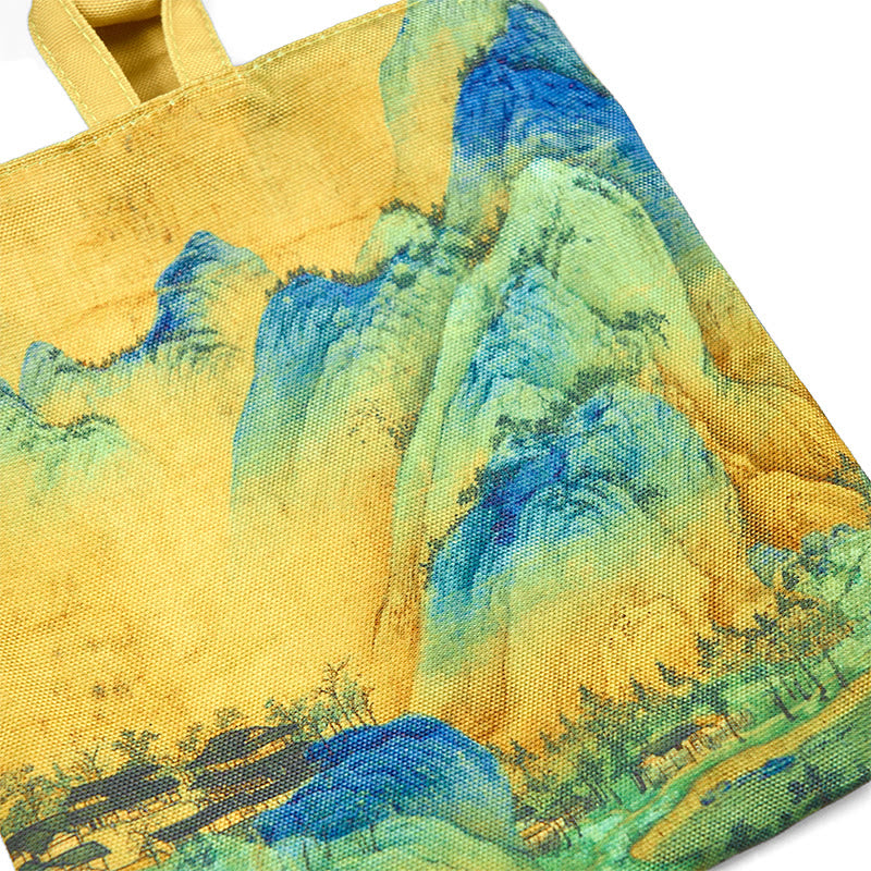 Buddha Stones Landscape Painting Canvas Handbag - image 4