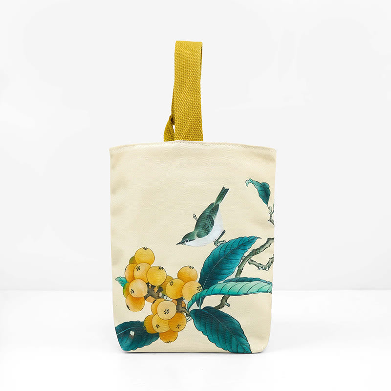 Buddha Stones Loquat Bird Canvas Handbag - image 3