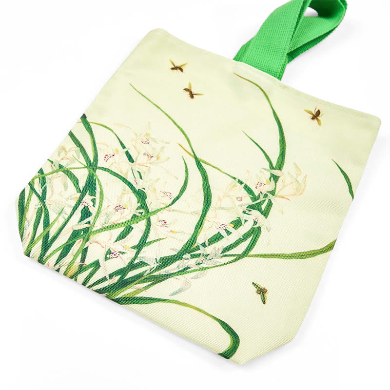 Buddha Stones Orchid Bee Canvas Handbag - image 4