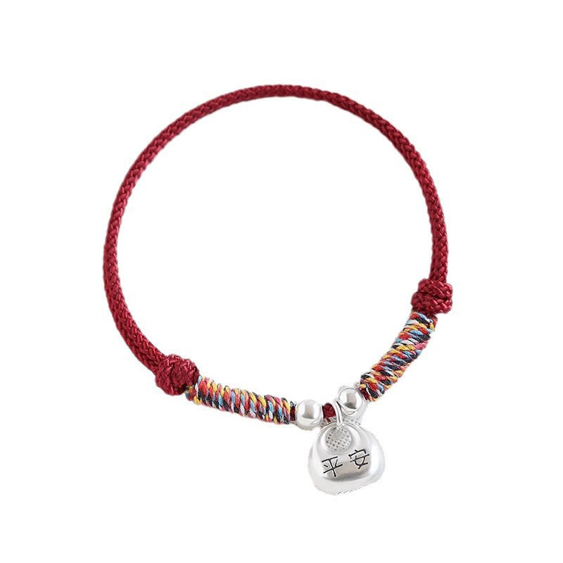 Buddha Stones Handmade 925 Sterling Silver Fu Character Safe And Well Luck Braided Bracelet - image 12