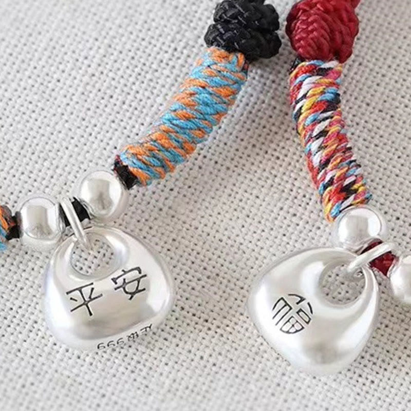 Buddha Stones Handmade 925 Sterling Silver Fu Character Safe And Well Luck Braided Bracelet - image 13