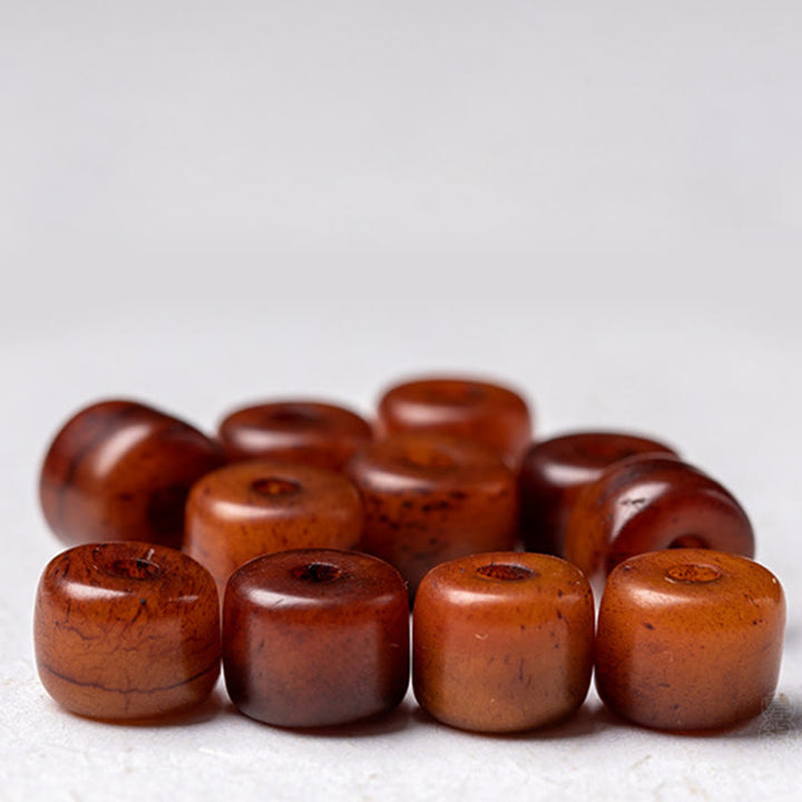 Buddha Stones Tibetan Bone Beads Three-Eyed Dzi Bead Sheep Horn Red Agate Strength Bracelet - image 24