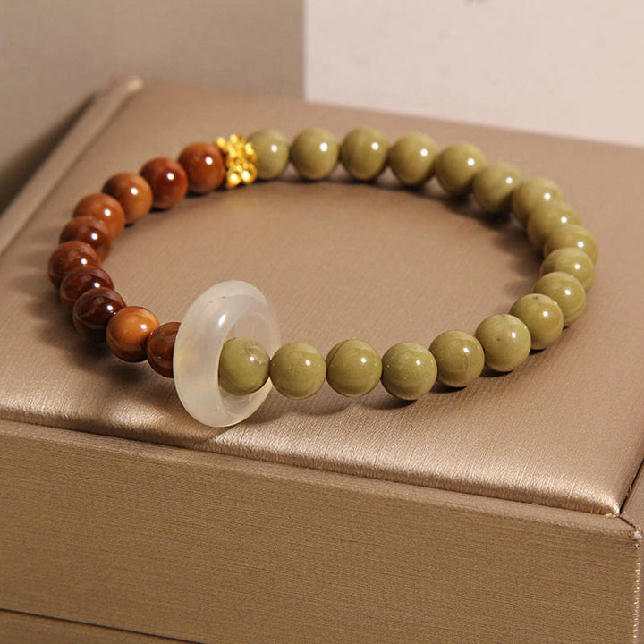 Buddha Stones Natural Alashan Agate Kuka Seed Encourage Bracelet - image 1