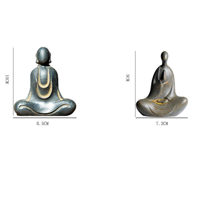 Buddha Stones Tibetan Buddha Iron Powder Rust Cast Resin Statue Desk Decoration - image 28
