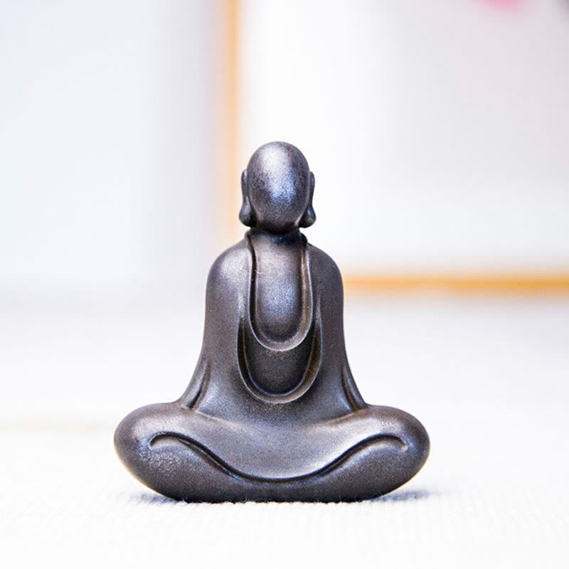 Buddha Stones Tibetan Buddha Iron Powder Rust Cast Resin Statue Desk Decoration - image 26