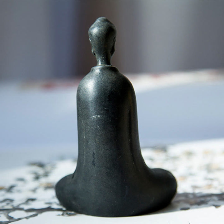 Buddha Stones Handmade Sakyamuni Buddha Iron Powder Rust Cast Resin Statue Home Decoration - image 2