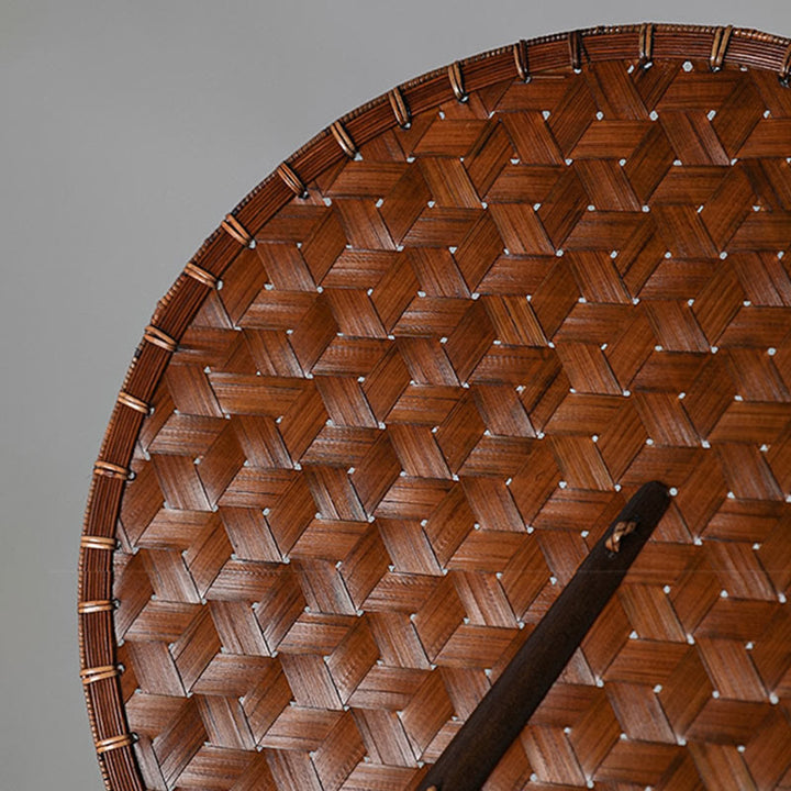 Buddha Stones Vintage Chinese Style Handmade Round Octagonal Shaped Bamboo Long Handle Fan - image 5