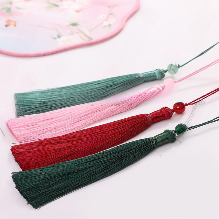 Buddha Stones Ginkgo Leaf Koi Fish Cherry Blossom Spring Flowers Handheld Wood Handle Fan - image 19