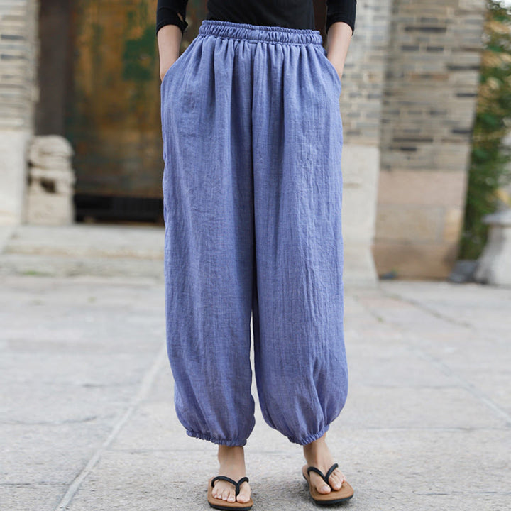 Buddha Stones Casual Summer Women's Cotton Pants With Pockets - CornflowerBlue - US4-6,UK/AU8-10,EU36-38 (F) - image 26