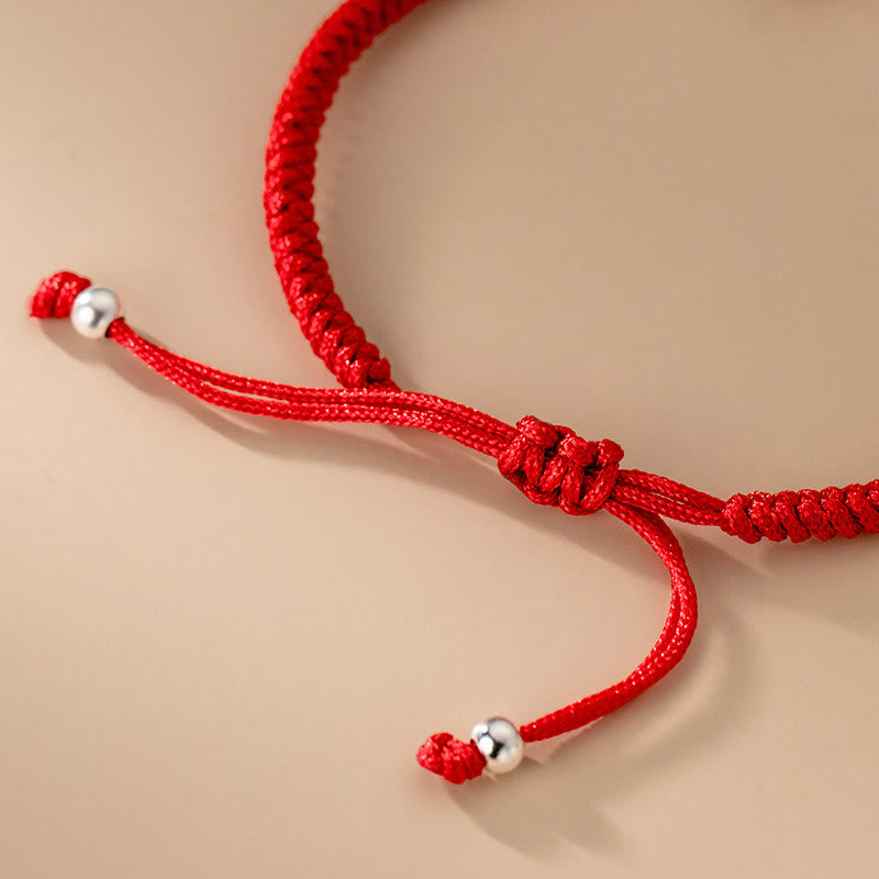 Buddha Stones Handmade 925 Sterling Silver Fu Character Auspicious Clouds Blessing Braided Rope Bracelet - image 10