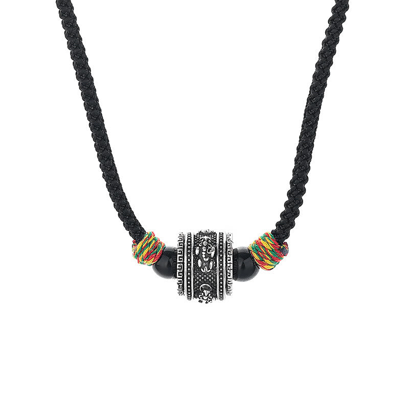 Buddha Stones Tibet Om Mani Padme Hum Swastika PiXiu Copper Wisdom Rope Necklace Pendant - PiXiu - image 6