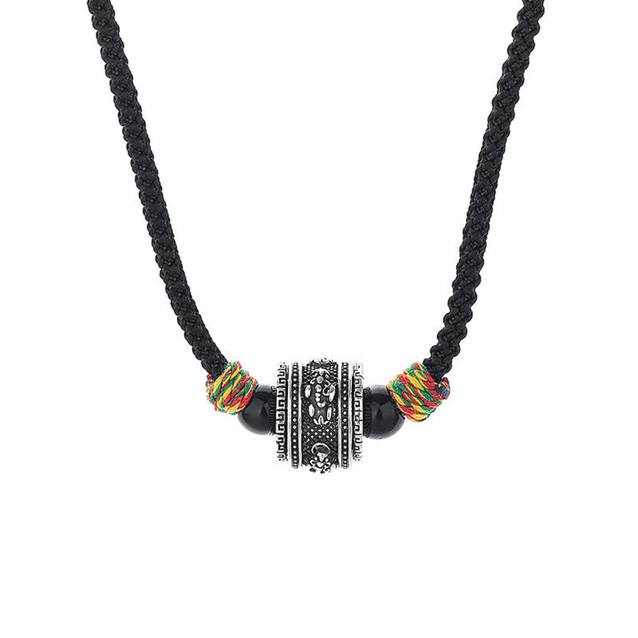 Buddha Stones Tibet Om Mani Padme Hum Swastika PiXiu Copper Wisdom Rope Necklace Pendant - PiXiu - image 6