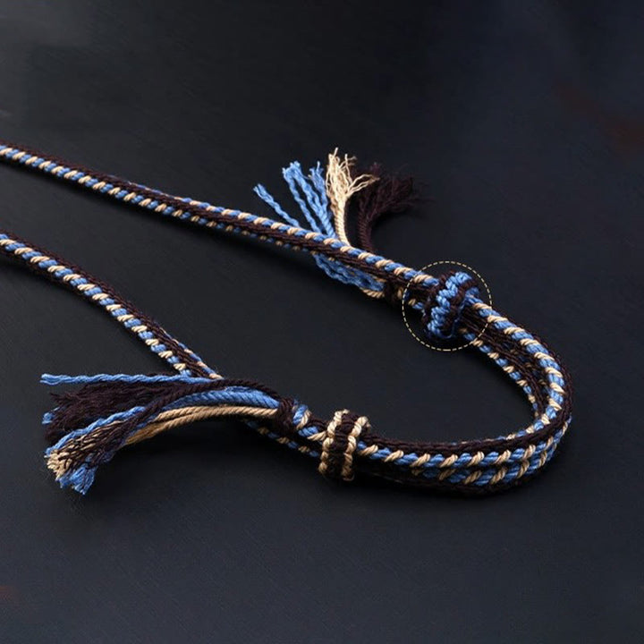 Buddha Stones Tibetan Nine-eye Dzi Bead Protection Braided Rope Necklace Pendant - image 2