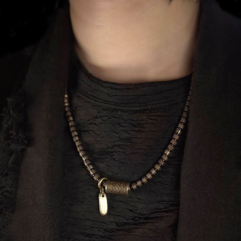 Buddha Stones Healing Tibetan Ebony Wood Beads Copper Multilayered Bracelet - image 3