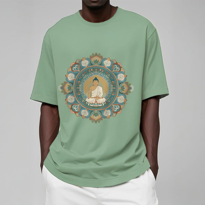 Buddha Stones Mandala Flower Buddha Tee T-shirt - image 1
