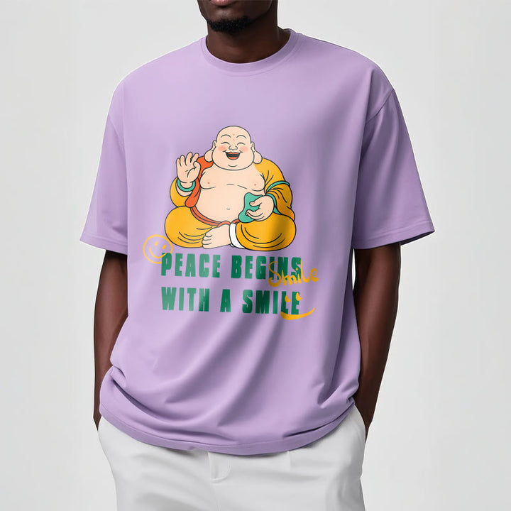 Buddha Stones Peace Begins With A Smile Tee T-shirt - image 17