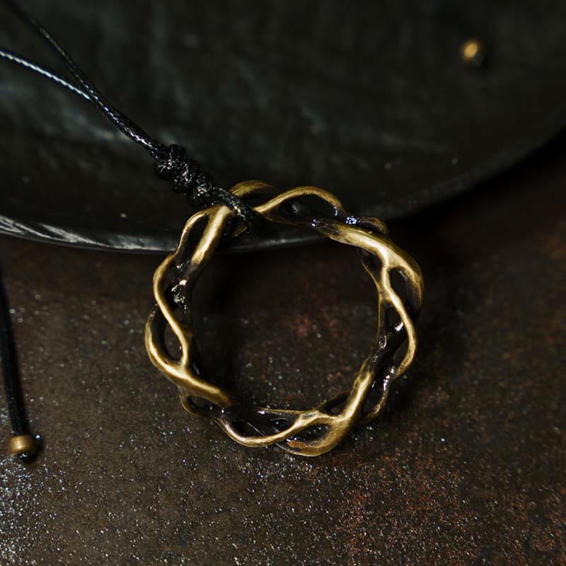 Buddha Stones Vintage Copper Brass Luck Handmade Necklace Pendant - image 1