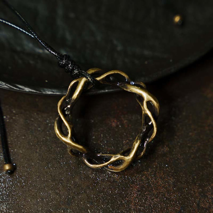 Buddha Stones Vintage Copper Brass Luck Handmade Necklace Pendant - image 1