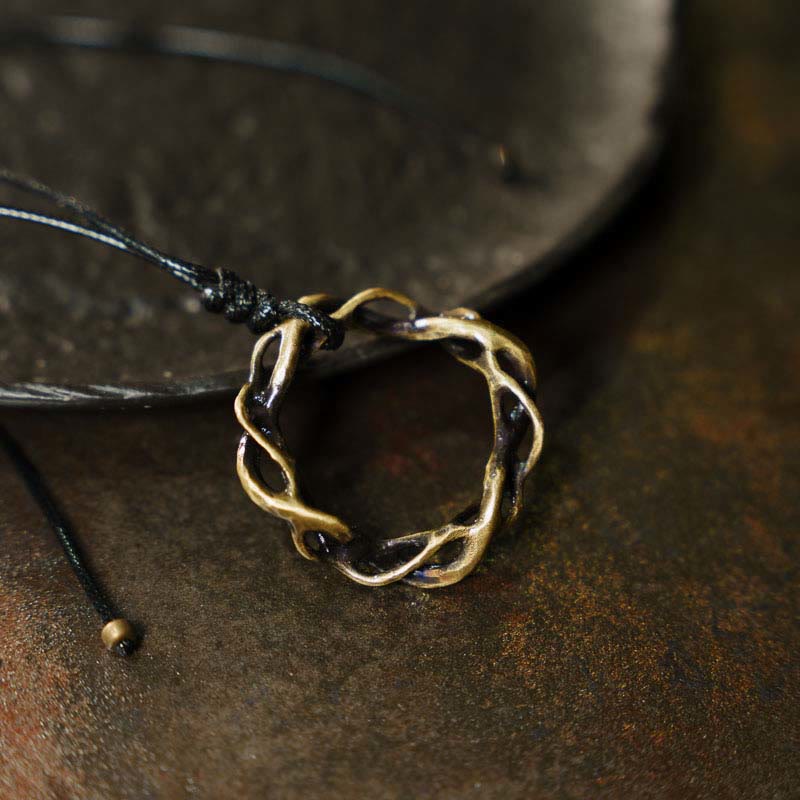 Buddha Stones Vintage Copper Brass Luck Handmade Necklace Pendant - image 7