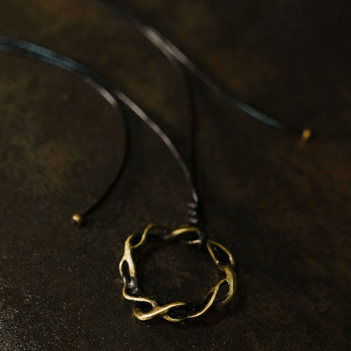 Buddha Stones Vintage Copper Brass Luck Handmade Necklace Pendant - image 6