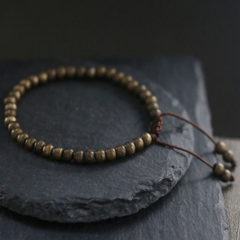 Buddha Stones Copper Brass Beads Balance Wealth Simple Bracelet - image 2