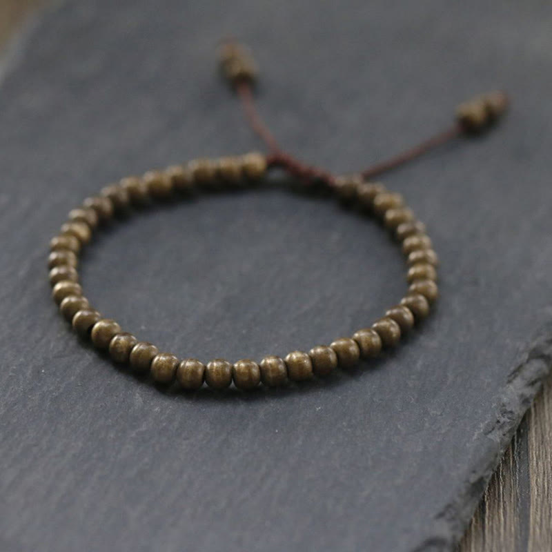 Buddha Stones Copper Brass Beads Balance Wealth Simple Bracelet - image 1