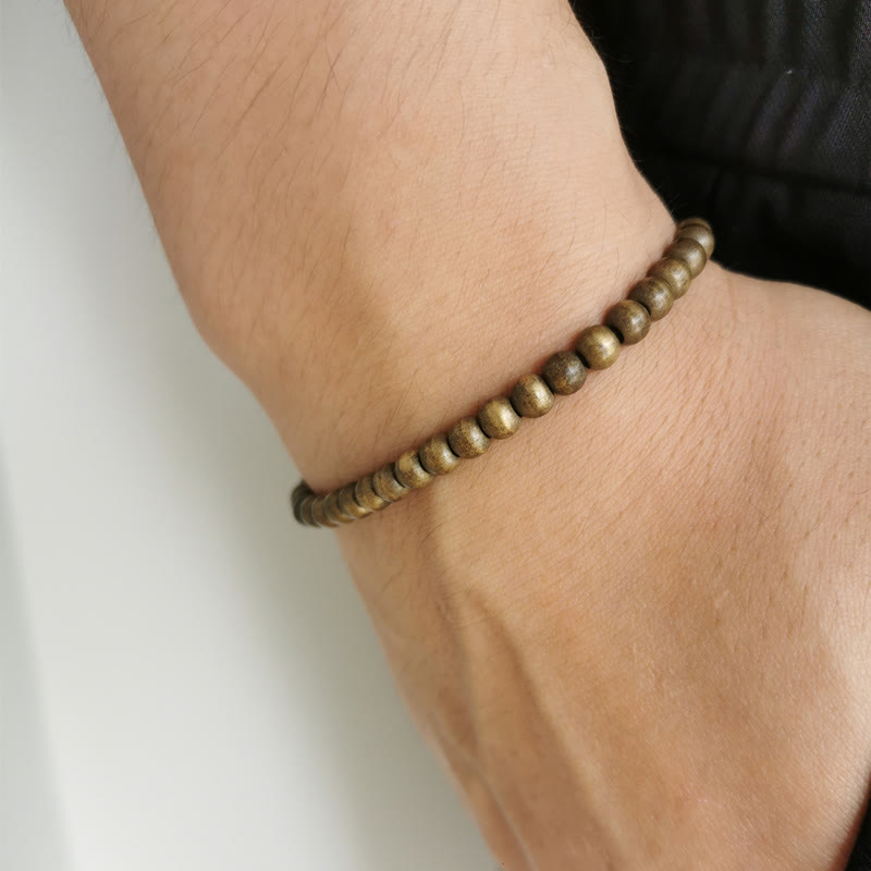 Buddha Stones Copper Brass Beads Balance Wealth Simple Bracelet - image 4