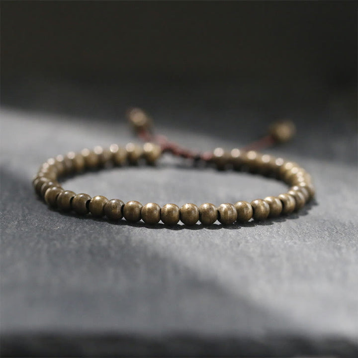Buddha Stones Copper Brass Beads Balance Wealth Simple Bracelet - 15-17.5cm - image 0