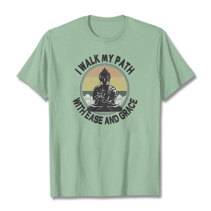 Buddha Stones I Walk My Path With Ease And Grace Tee T-shirt - PaleGreen - 2XL - image 14