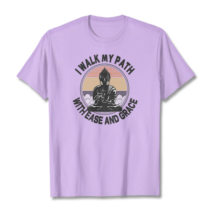 Buddha Stones I Walk My Path With Ease And Grace Tee T-shirt - Plum - 2XL - image 16