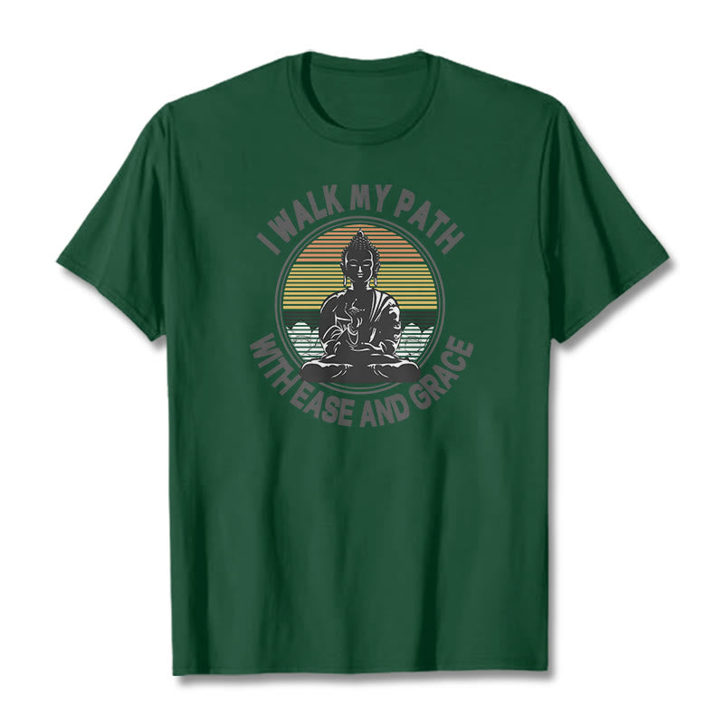Buddha Stones I Walk My Path With Ease And Grace Tee T-shirt - ForestGreen - 2XL - image 8