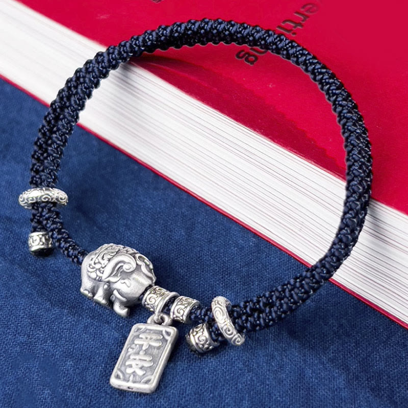 Buddha Stones 925 Sterling Silver Elephant Safe And Well Amulet Charm Strength Bracelet - image 8
