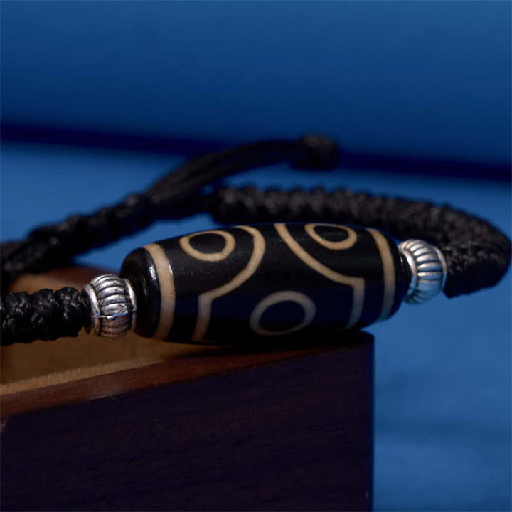 Buddha Stones Tibetan Nine-Eye Dzi Bead Three-eyed Dzi Bead Wealth Protection Rope Bracelet - image 25