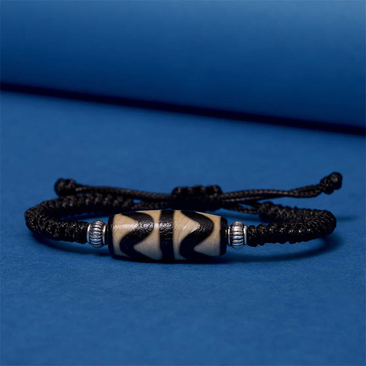 Buddha Stones Tibetan Nine-Eye Dzi Bead Three-eyed Dzi Bead Wealth Protection Rope Bracelet - image 32