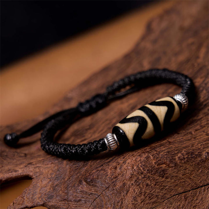 Buddha Stones Tibetan Nine-Eye Dzi Bead Three-eyed Dzi Bead Wealth Protection Rope Bracelet - image 28