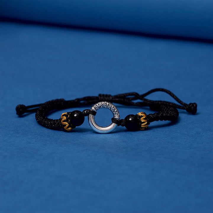 Buddha Stones 925 Sterling Silver Plated Copper Peace Buckle Protection Braided String Bracelet - image 14